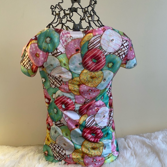 Vivid Sportswear Sugar & Sweet  Fitted Slinky Donuts Tee Size L - Picture 3 of 9